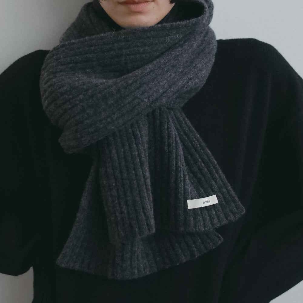 【anuke 2026 winter】Rib Knit Stole - Champdelarose