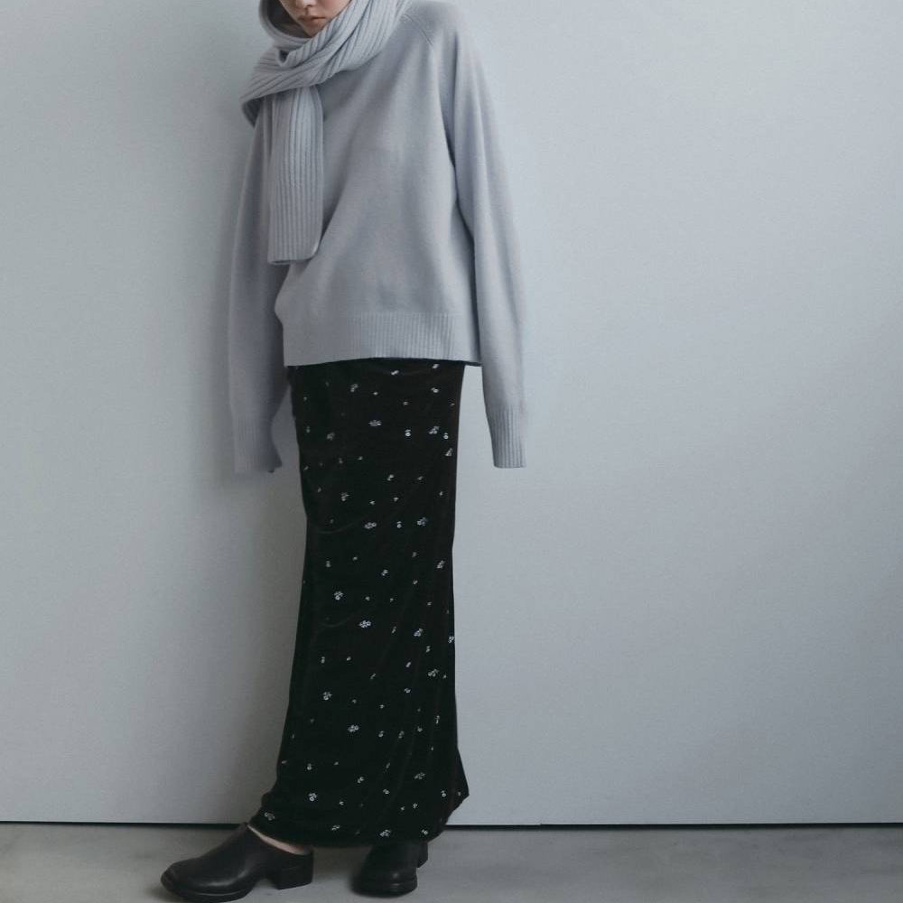 【anuke 2026 winter】Rib Knit Stole - Champdelarose
