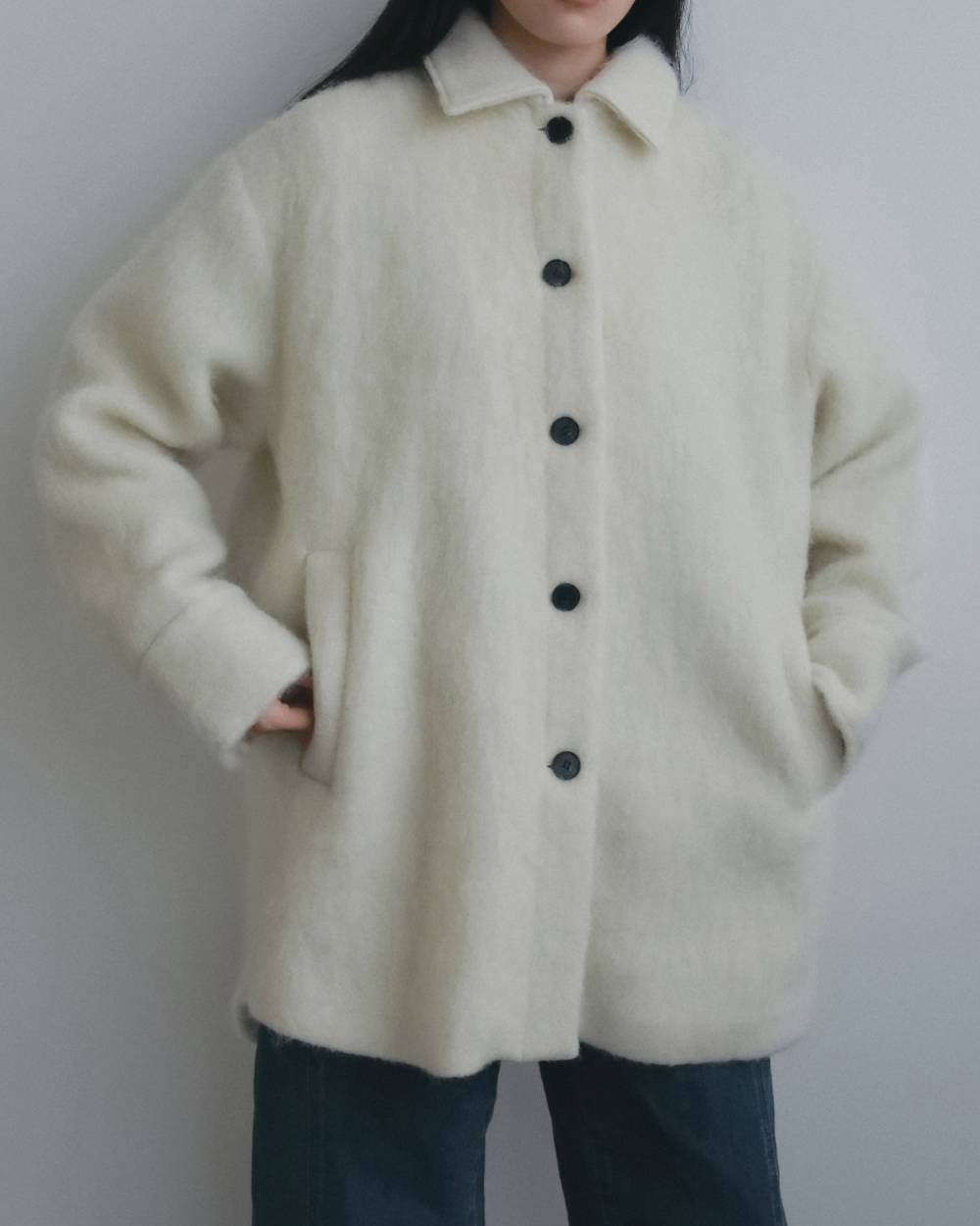 【anuke 2026 winter】Shaggy Over Jacket - Champdelarose