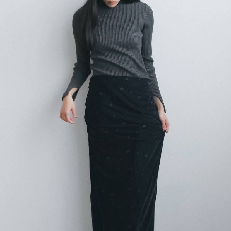 【anuke 2026 winter】Slit Turtle Knit - Champdelarose