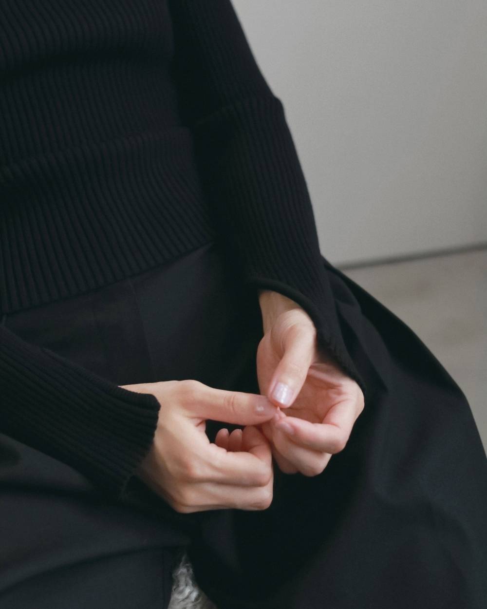 【anuke 2026 winter】Slit Turtle Knit - Champdelarose