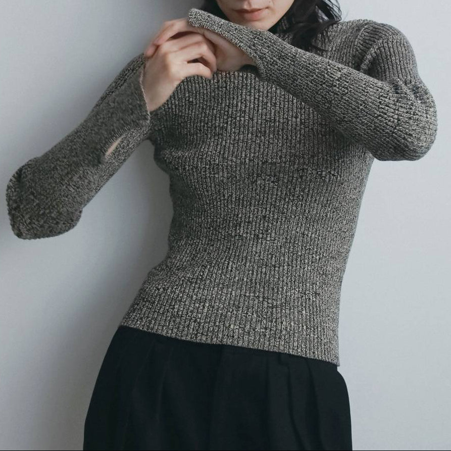 【anuke 2026 winter】Slit Turtle Knit - Champdelarose