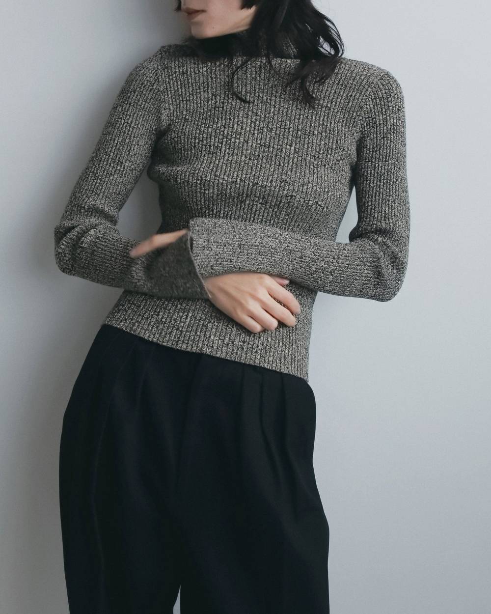 【anuke 2026 winter】Slit Turtle Knit - Champdelarose