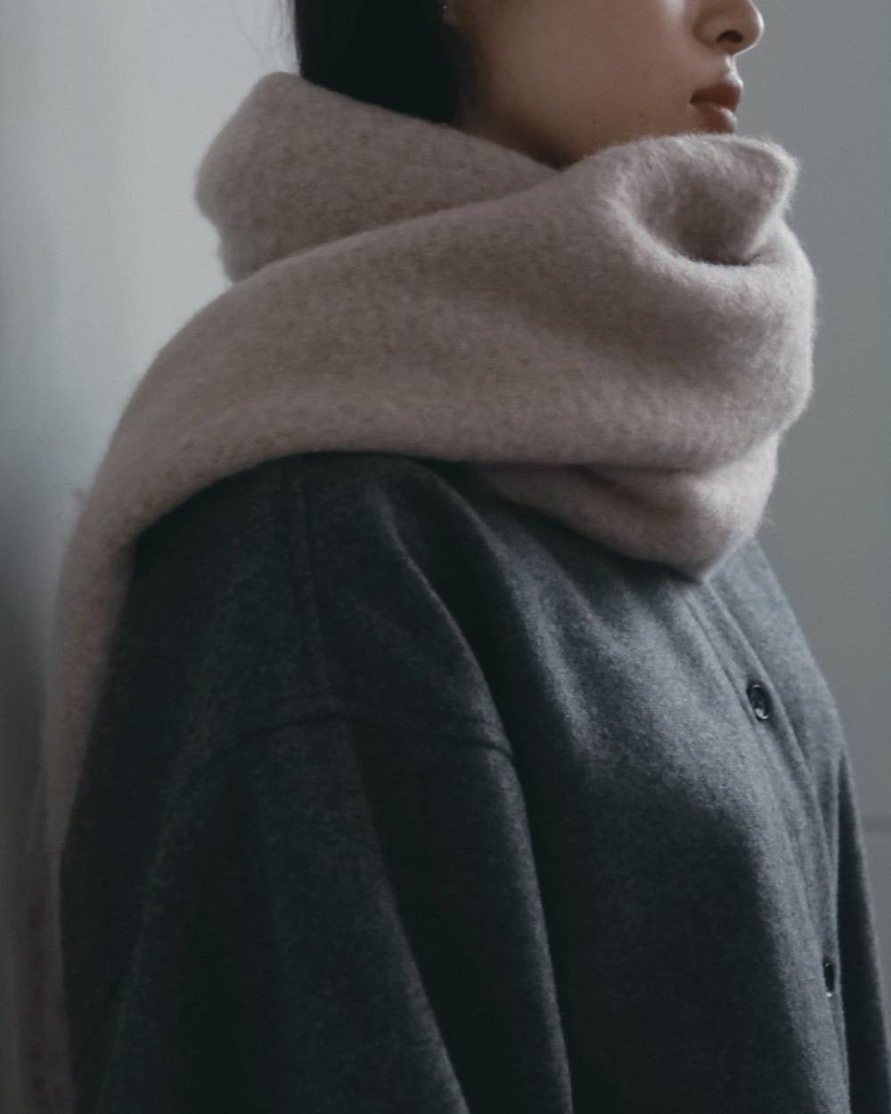 【anuke 2026 winter】Soft Fringe Stole - Champdelarose