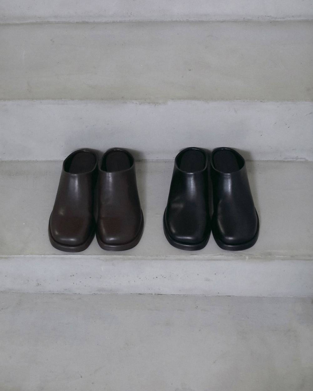【anuke 2026 winter】Square Heel Slip-on - Champdelarose