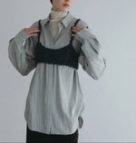 【anuke 2026 winter】Stitch Over Shirts - Champdelarose