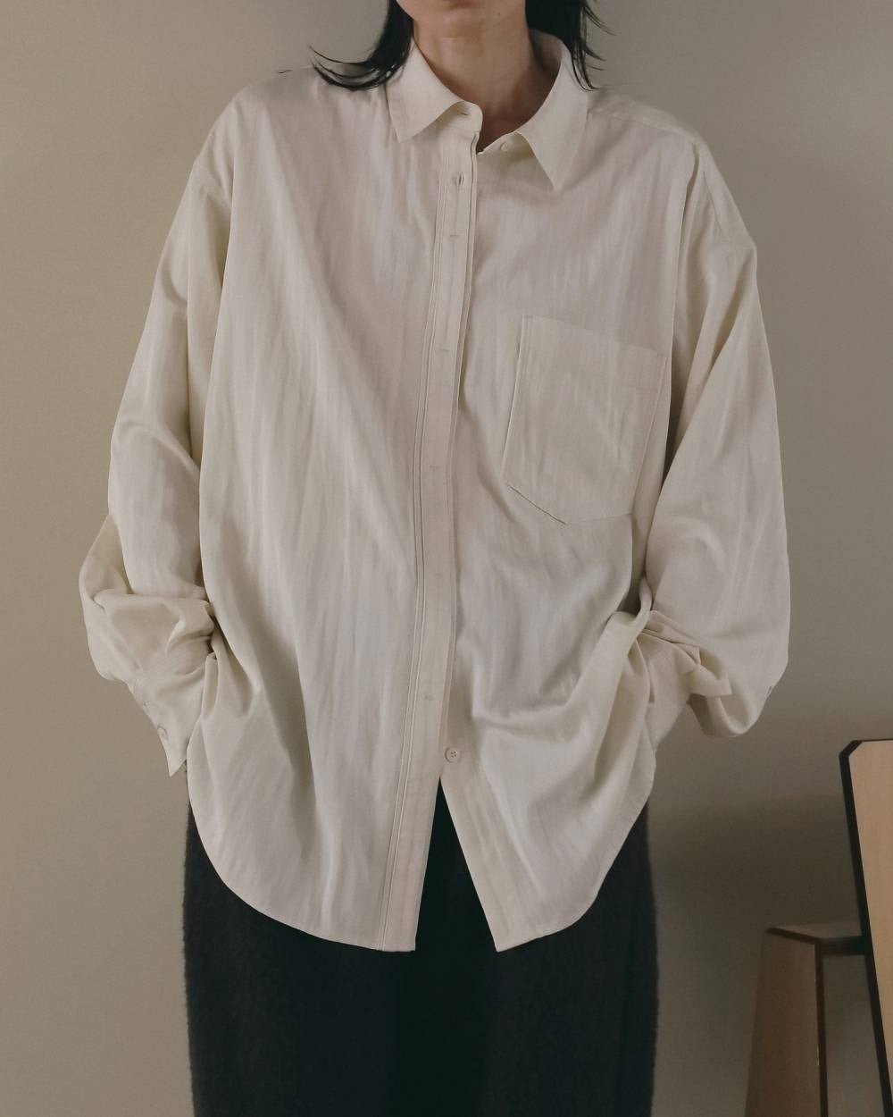 【anuke 2026 winter】Stitch Over Shirts - Champdelarose