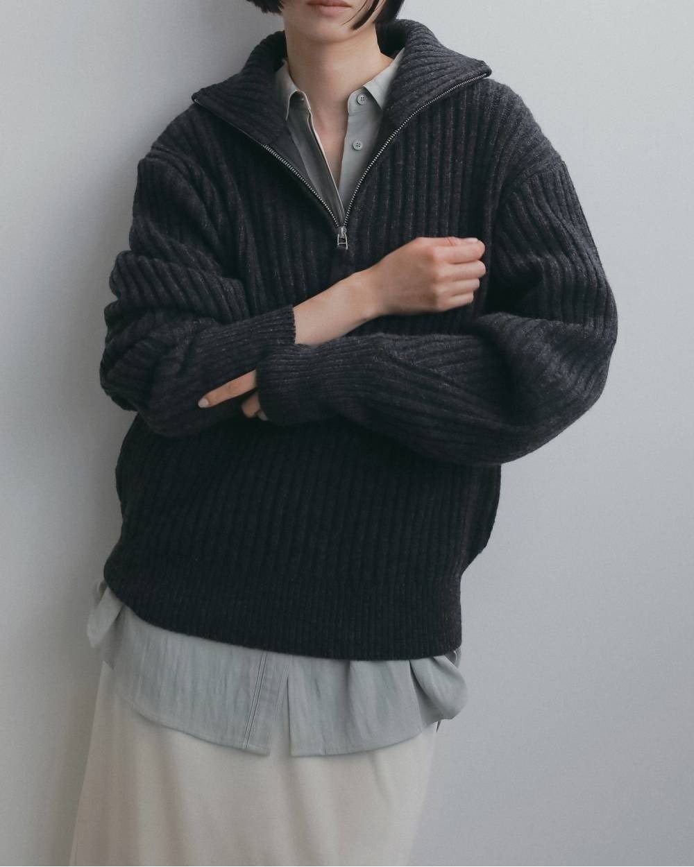 【anuke 2026 winter】Stitch Over Shirts - Champdelarose