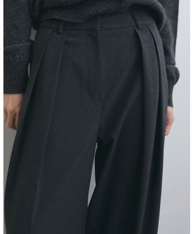 【anuke 2026 winter】Tuck Wide Pants - Champdelarose