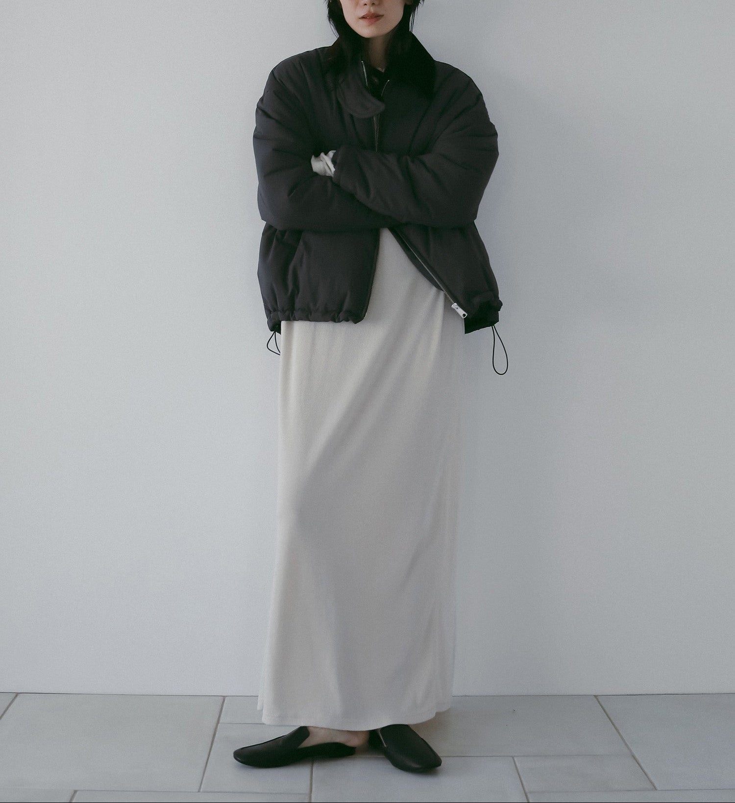 【anuke 2026 winter】Velour Collar Blouzon - Champdelarose