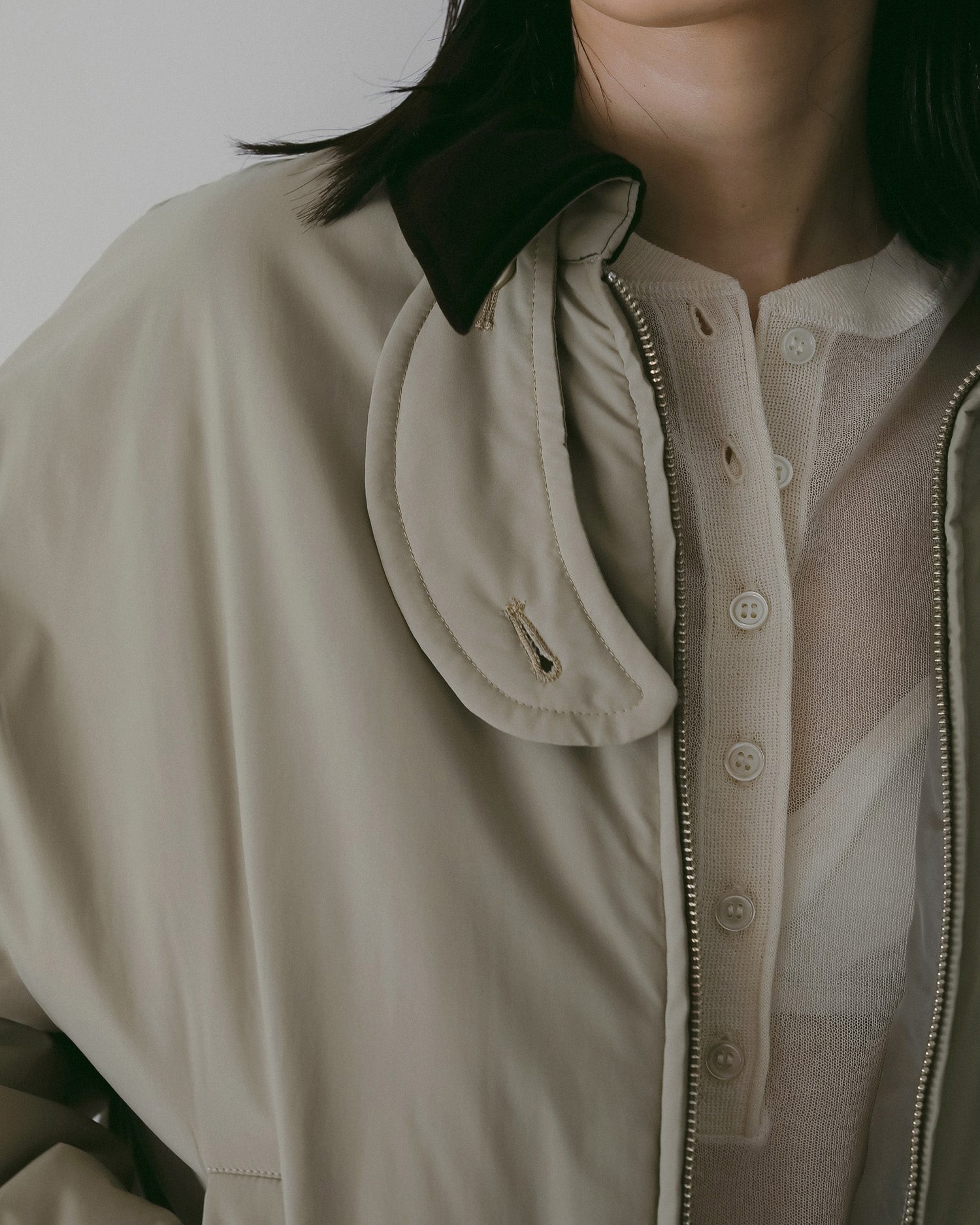 【anuke 2026 winter】Velour Collar Blouzon - Champdelarose