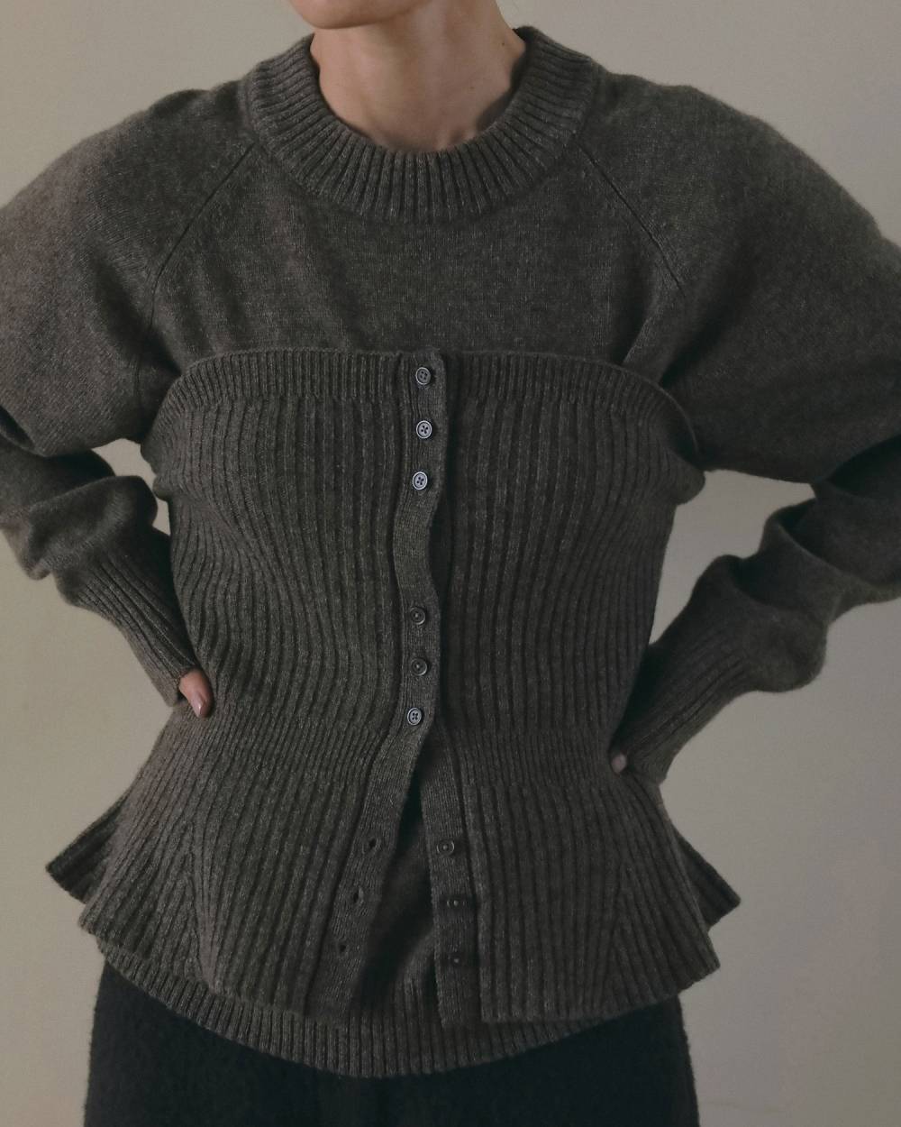 【anuke 2026 winter】Wool 2way Bustier - Champdelarose