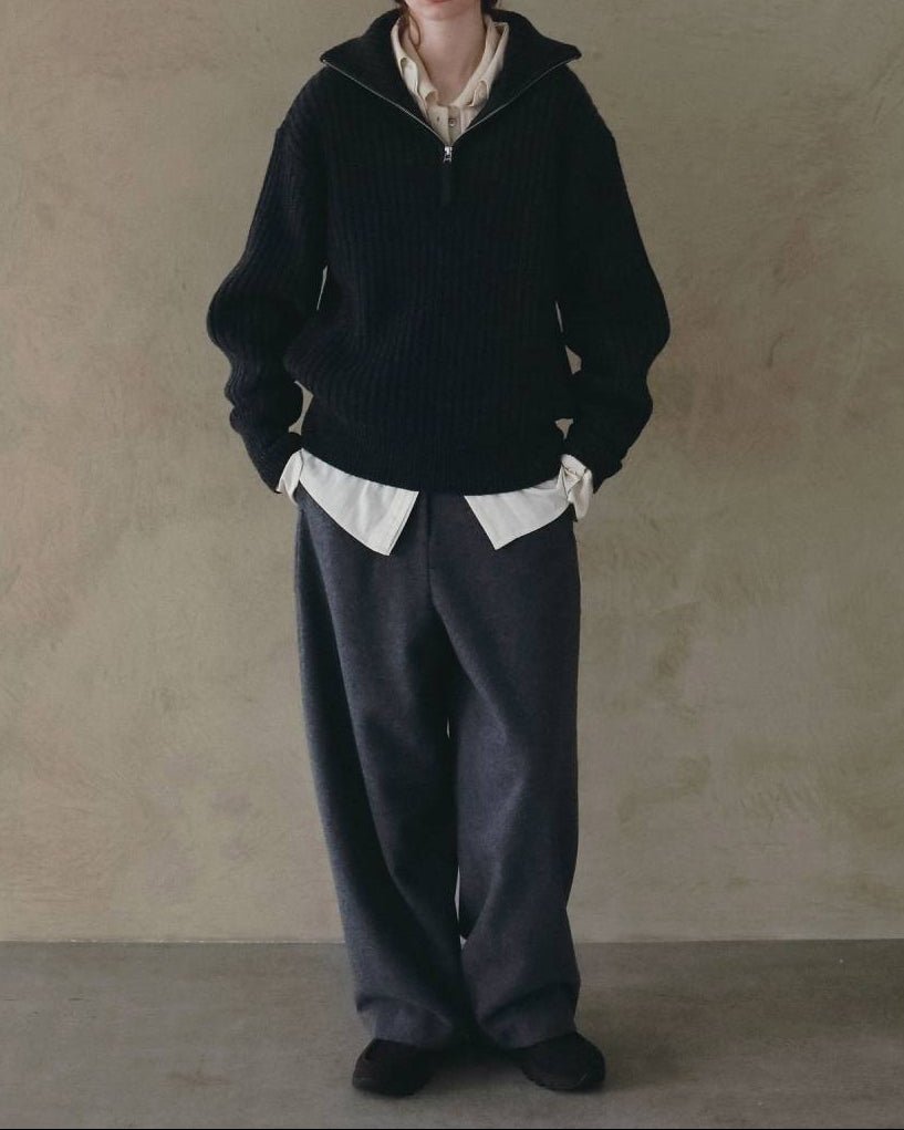 【anuke 2026 winter】Wool Cocoon Pants - Champdelarose