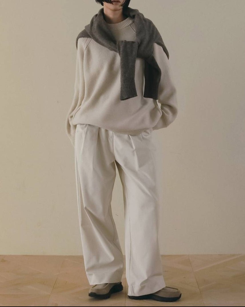 【anuke 2026 winter】Wool Crewneck Tops - Champdelarose