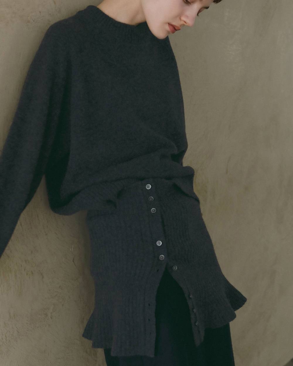 【anuke 2026 winter】Wool Crewneck Tops - Champdelarose