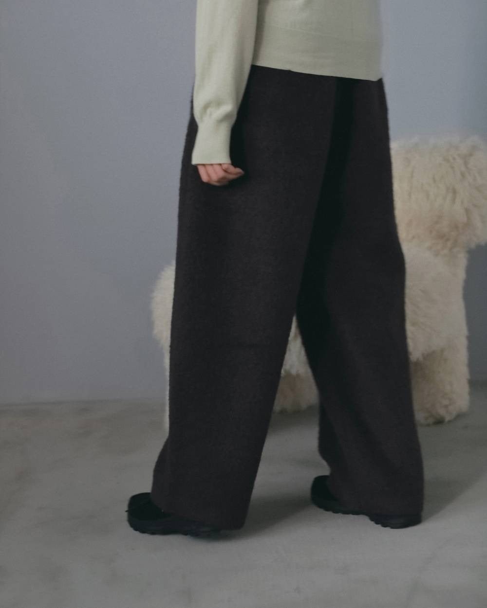 【anuke 2026 winter】Wool Curve Pants - Champdelarose