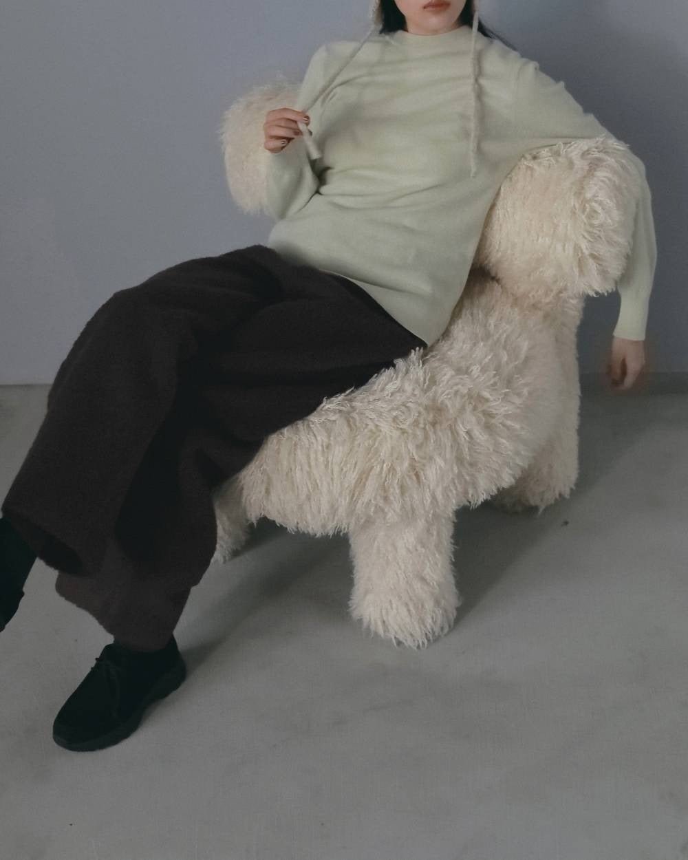 【anuke 2026 winter】Wool Curve Pants - Champdelarose