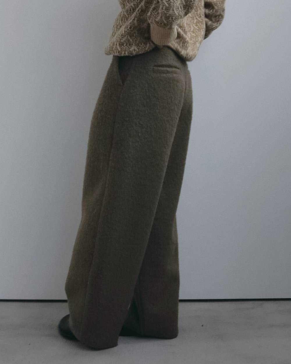 【anuke 2026 winter】Wool Curve Pants - Champdelarose