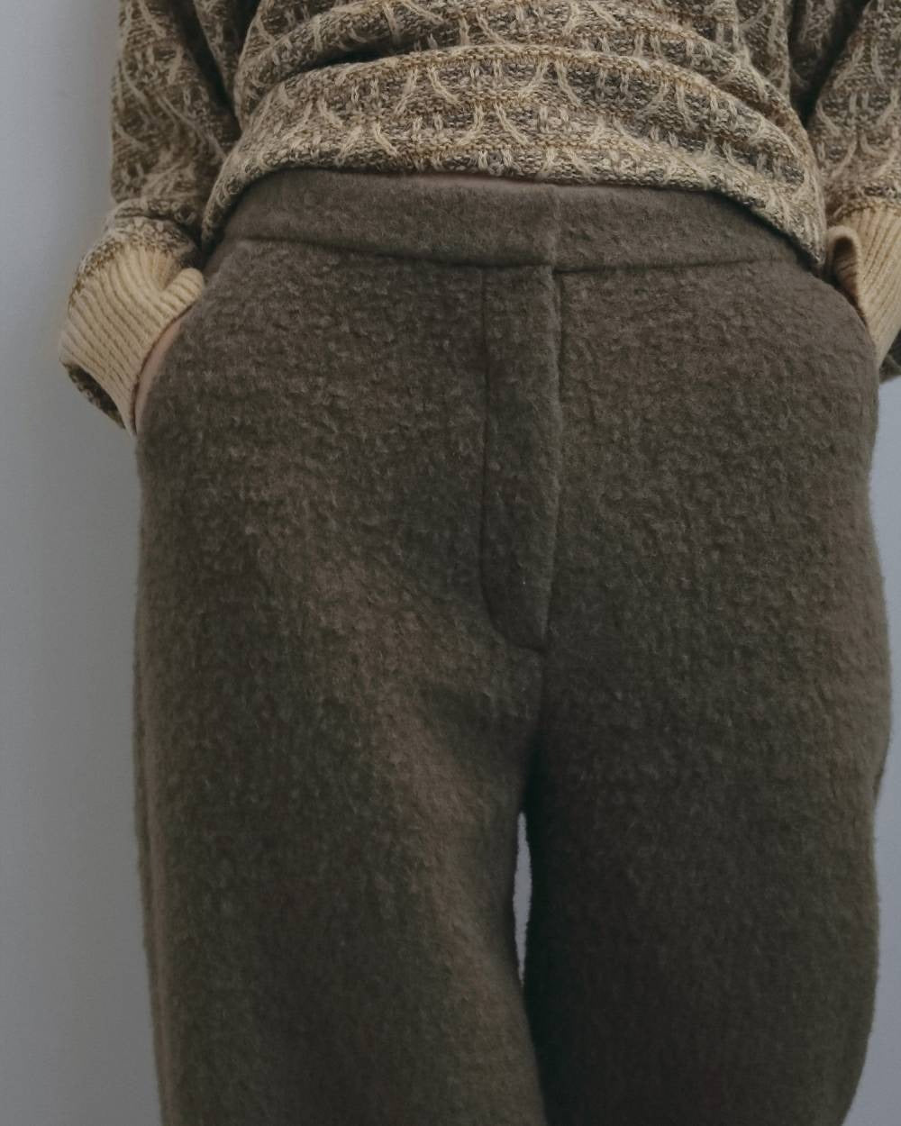 【anuke 2026 winter】Wool Curve Pants - Champdelarose