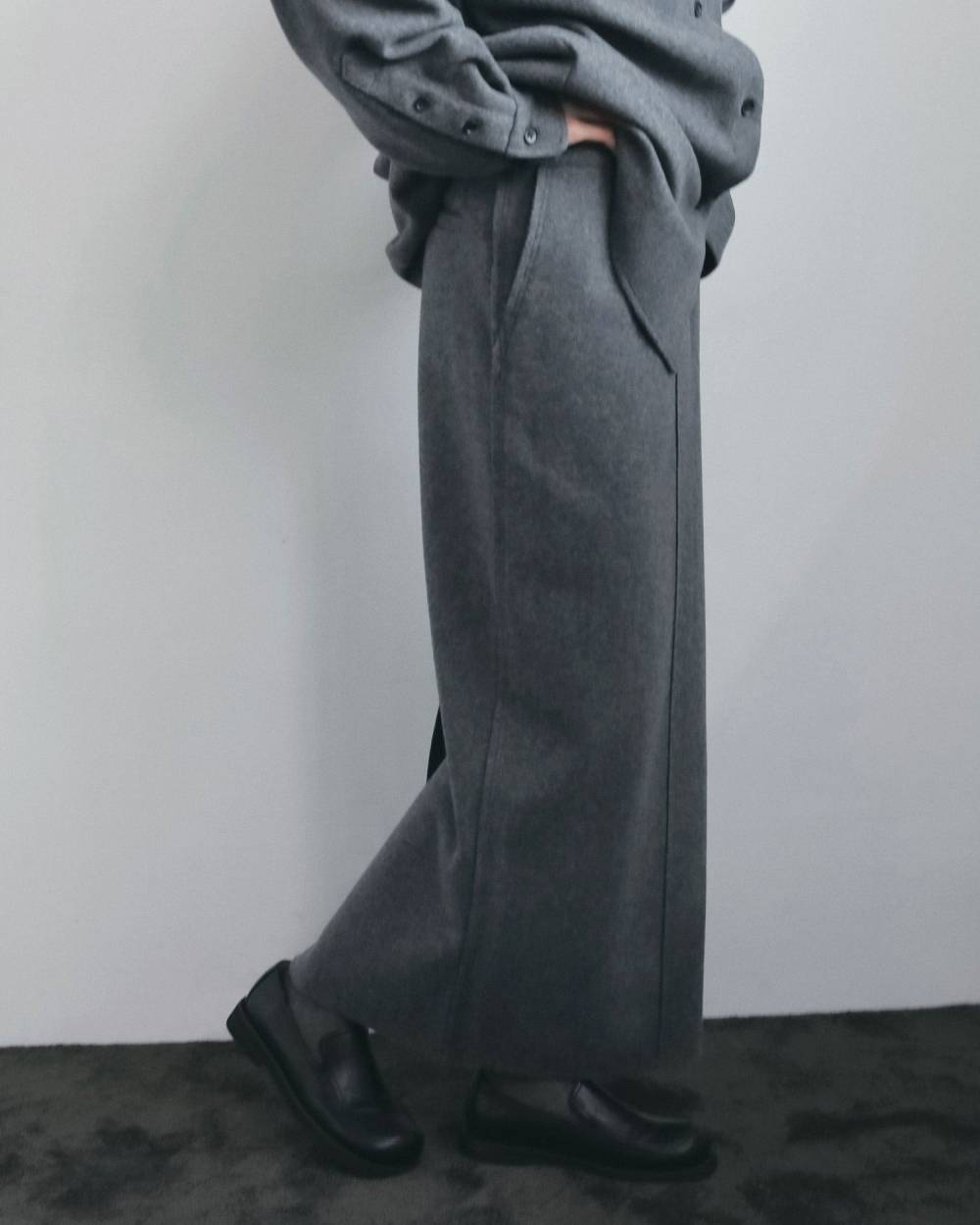 【anuke 2026 winter】Wool Cutoff Skirt - Champdelarose