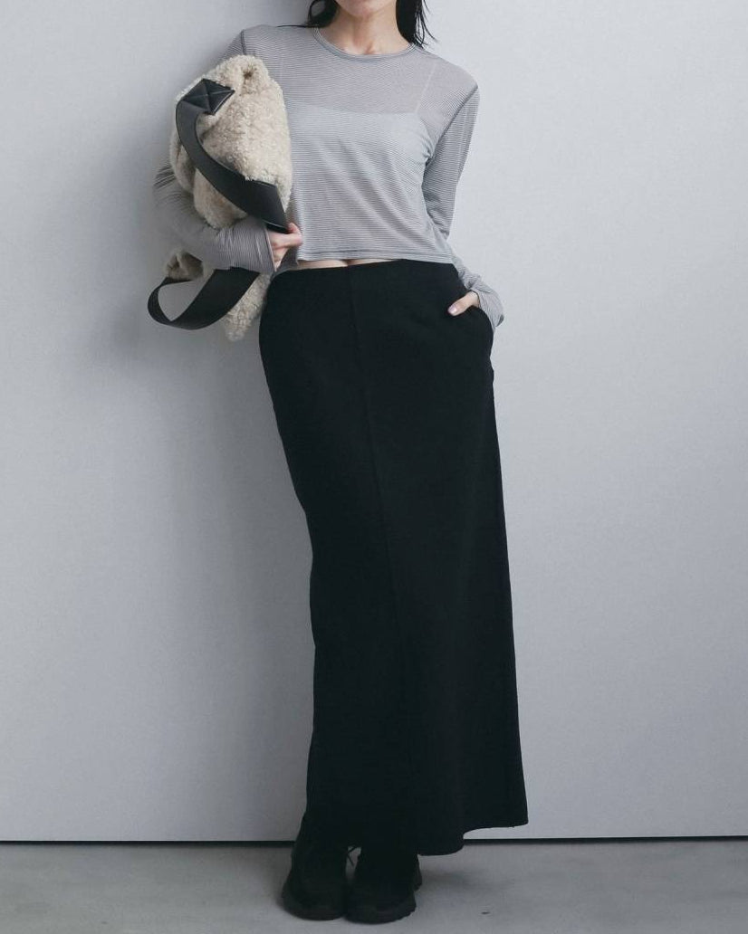 【anuke 2026 winter】Wool Cutoff Skirt - Champdelarose
