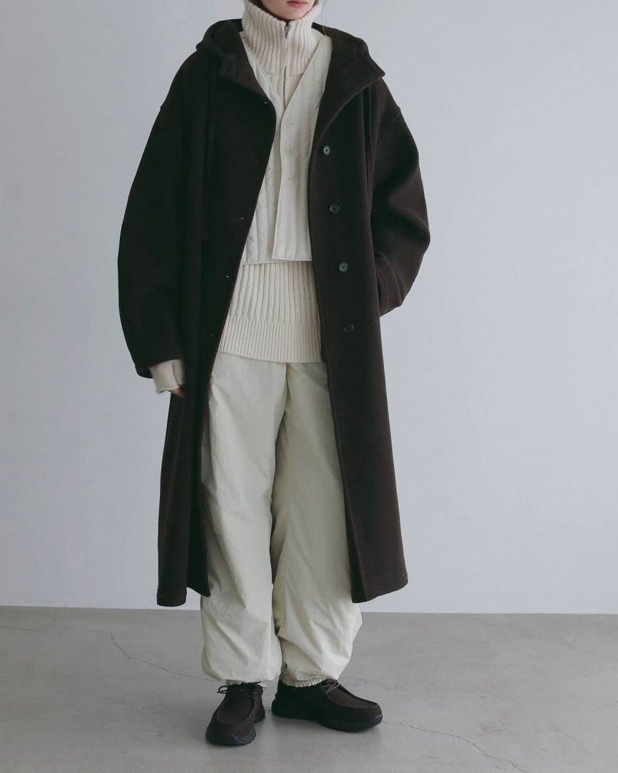 【anuke 2026 winter】Wool Hoodie Coat - Champdelarose