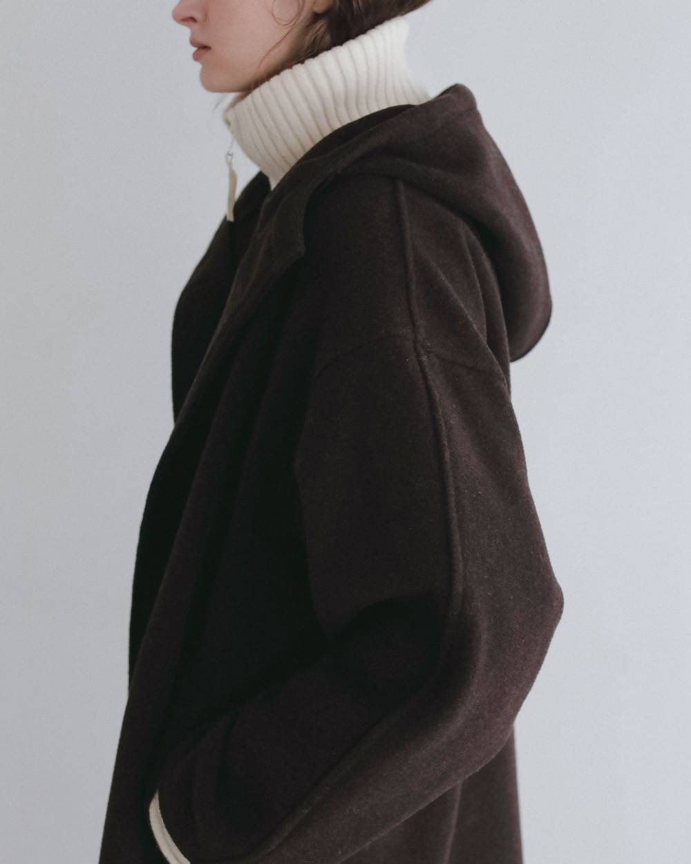 【anuke 2026 winter】Wool Hoodie Coat - Champdelarose