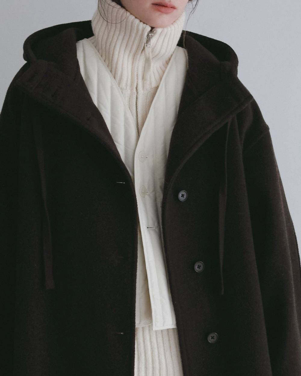 【anuke 2026 winter】Wool Hoodie Coat - Champdelarose