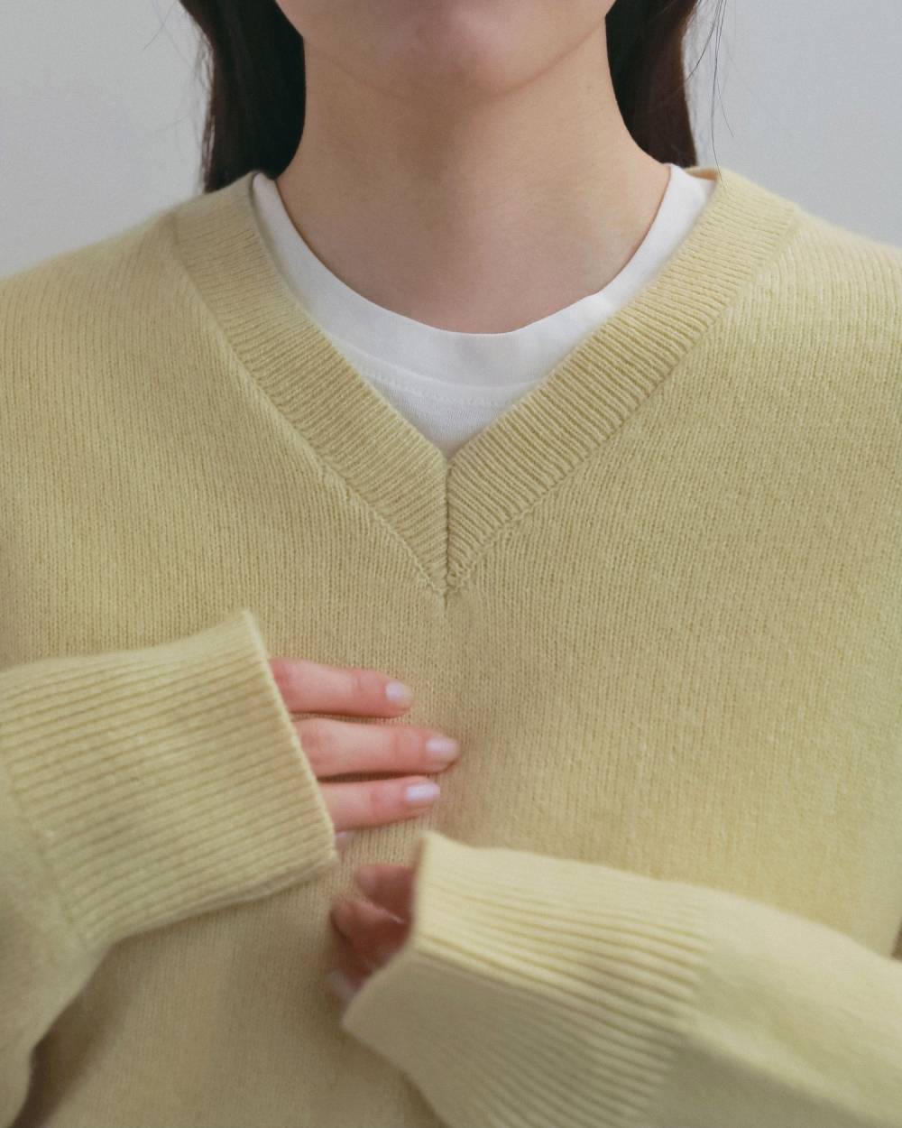【anuke 2026 winter】Wool Vneck Knit - Champdelarose