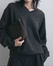 【anuke 2026 winter】Wool Vneck Knit - Champdelarose