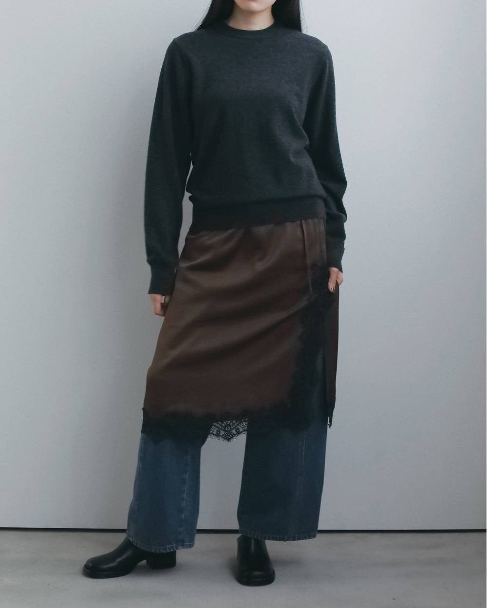 【anuke 2026 winter】Wool100% Crewneck Knit - Champdelarose