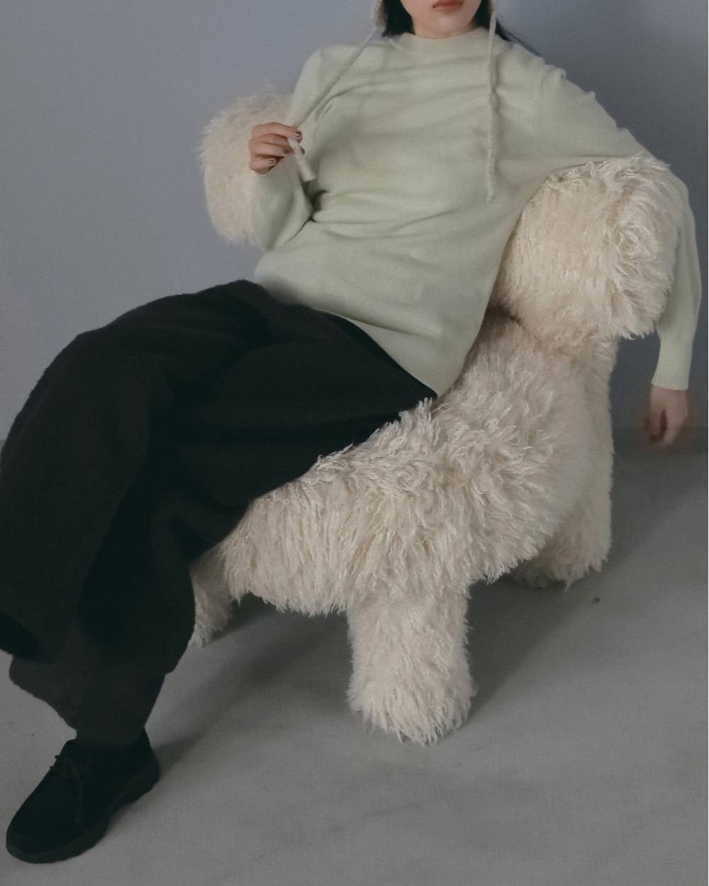 【anuke 2026 winter】Wool100% Crewneck Knit - Champdelarose