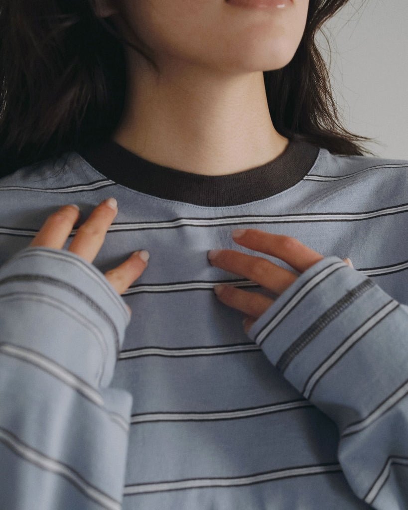 【anuke 2027 SS】Border Loose Long T-shirts - 3月下旬頃発送 - Champdelarose