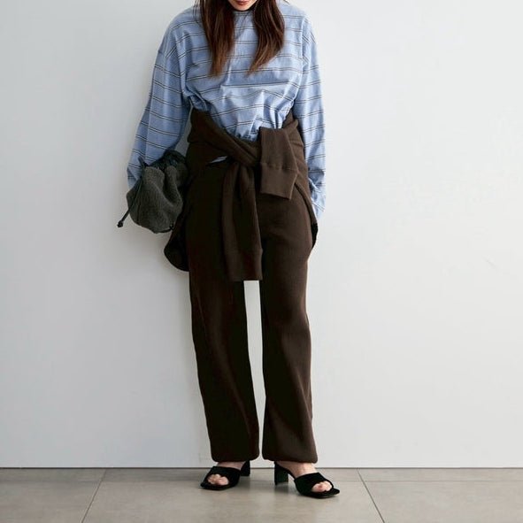 【anuke 2027 SS】Border Loose Long T-shirts - 3月下旬頃発送 - Champdelarose