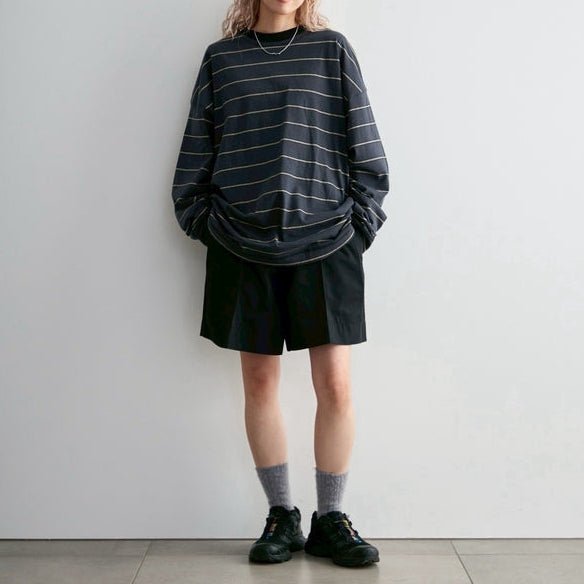 【anuke 2027 SS】Border Loose Long T-shirts - 3月下旬頃発送 - Champdelarose