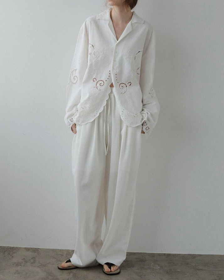 【anuke 2027 SS】Cutwork Opencollar Shirts - 3月下旬頃発送 - Champdelarose