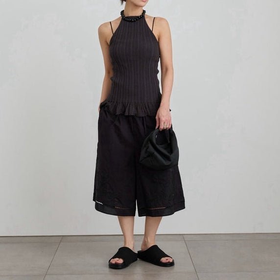 【anuke 2027 SS】Embroidery Half Pants - 4月下旬頃発送 - Champdelarose