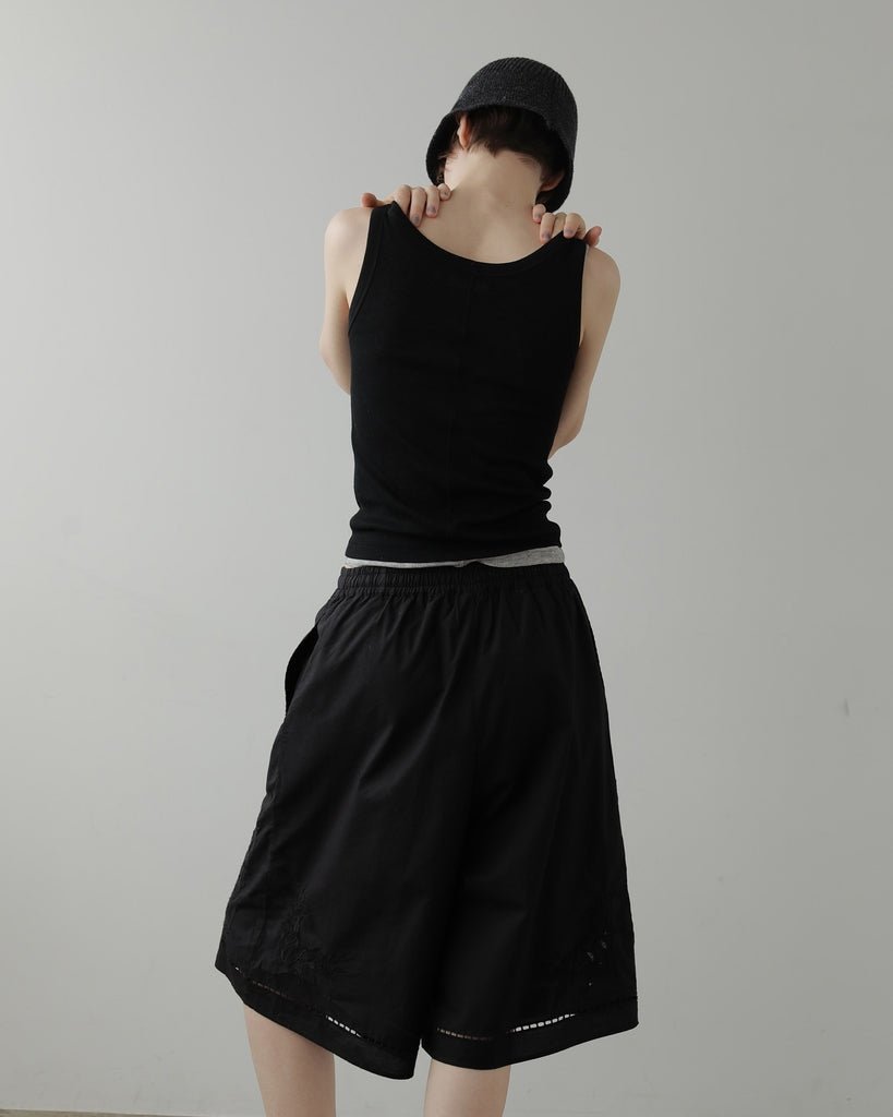 【anuke 2027 SS】Embroidery Half Pants - 4月下旬頃発送 - Champdelarose