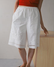 【anuke 2027 SS】Embroidery Half Pants - 4月下旬頃発送 - Champdelarose