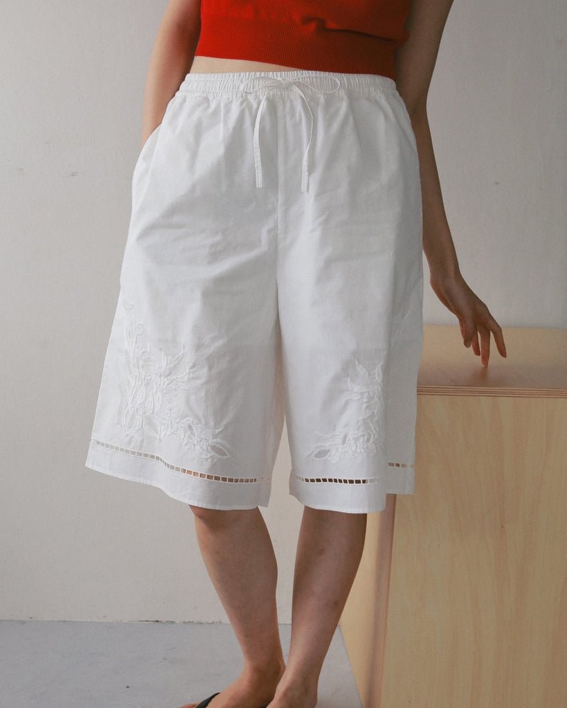 【anuke 2027 SS】Embroidery Half Pants - 4月下旬頃発送 - Champdelarose