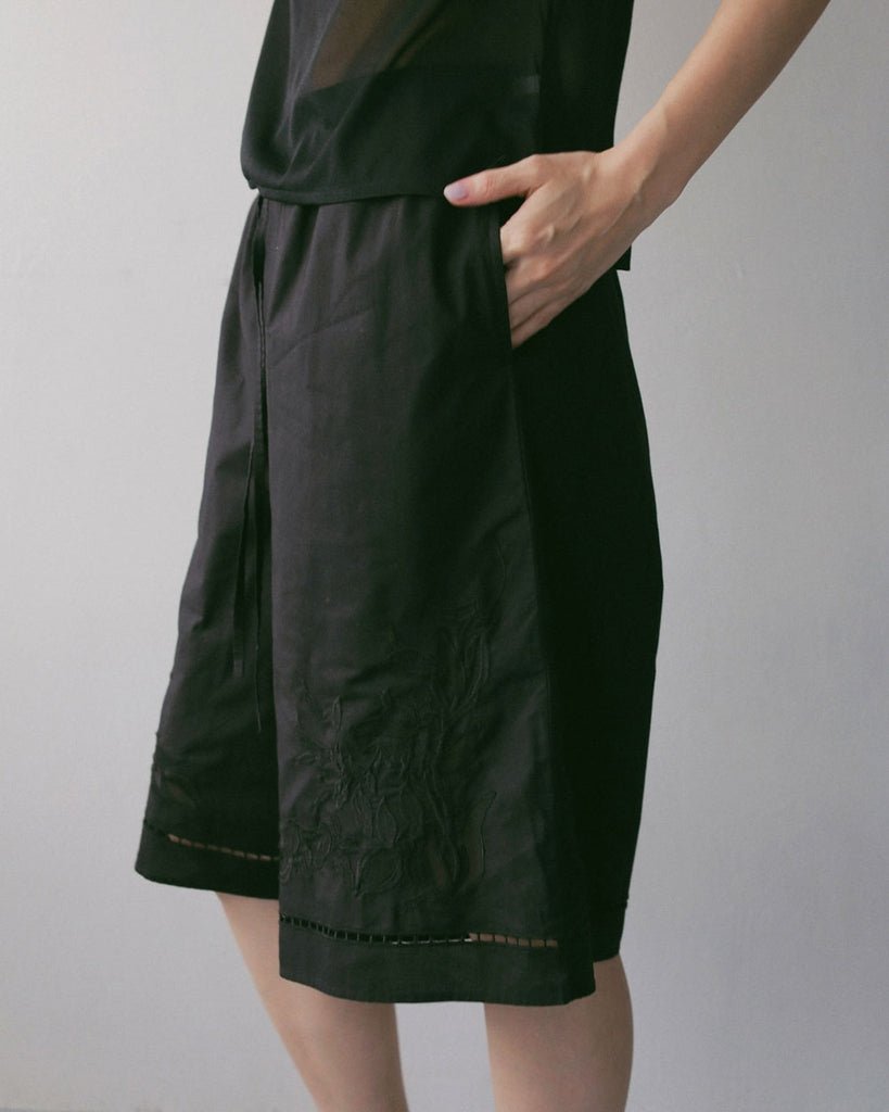 【anuke 2027 SS】Embroidery Half Pants - 4月下旬頃発送 - Champdelarose