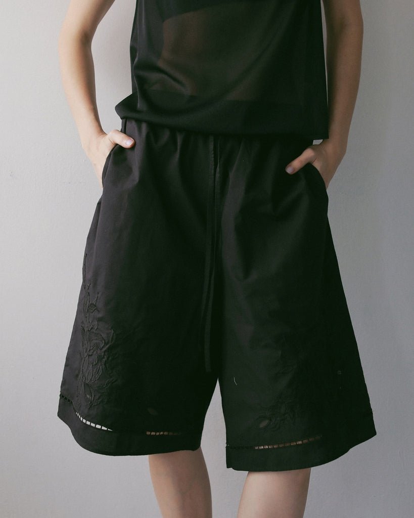 【anuke 2027 SS】Embroidery Half Pants - 4月下旬頃発送 - Champdelarose
