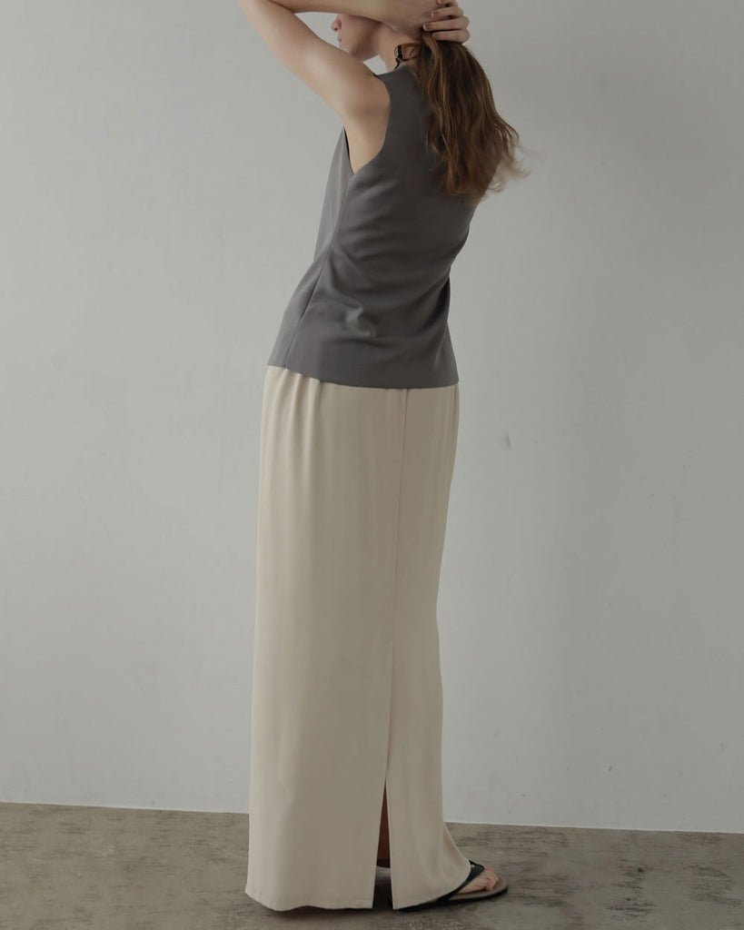 【anuke 2027 SS】Georgette Pencil Skirt - 2月下旬頃発送 - Champdelarose