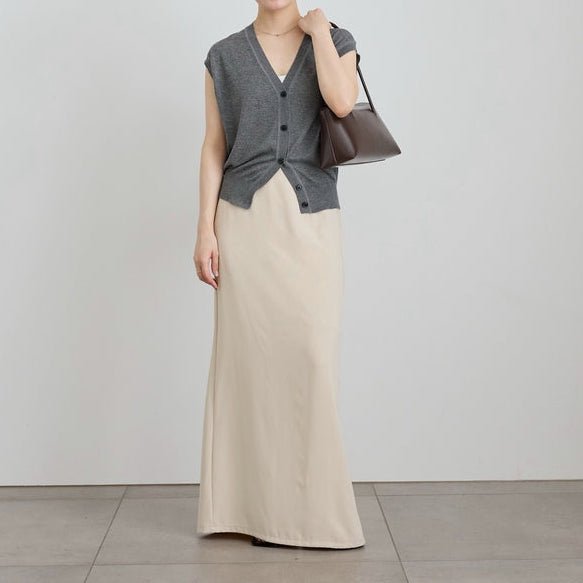 【anuke 2027 SS】Georgette Pencil Skirt - 2月下旬頃発送 - Champdelarose