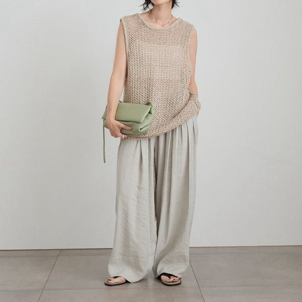 【anuke 2027 SS】Paperyarn Knit Vest - 4月下旬頃発送 - Champdelarose