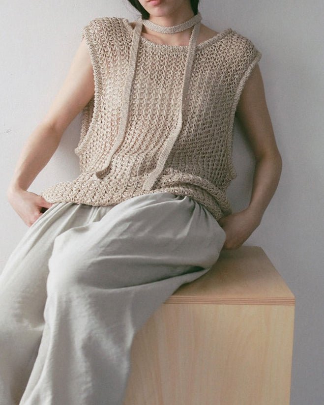 【anuke 2027 SS】Paperyarn Knit Vest - 4月下旬頃発送 - Champdelarose