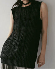 【anuke 2027 SS】Paperyarn Knit Vest - 4月下旬頃発送 - Champdelarose