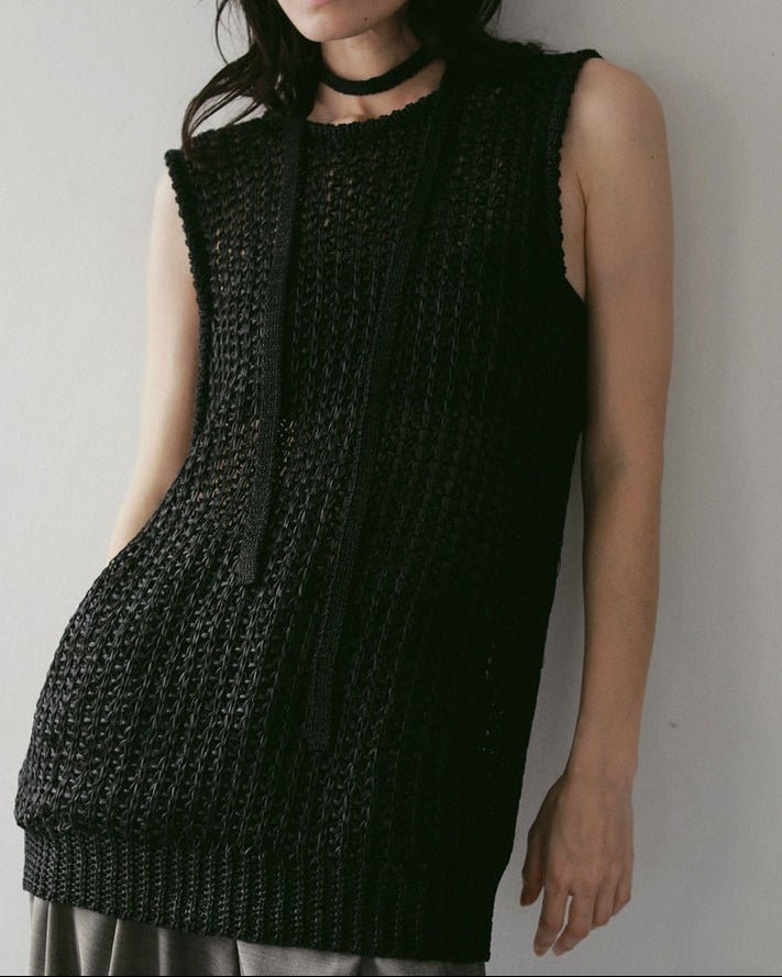 【anuke 2027 SS】Paperyarn Knit Vest - 4月下旬頃発送 - Champdelarose