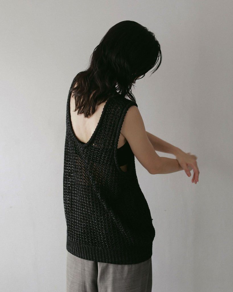 【anuke 2027 SS】Paperyarn Knit Vest - 4月下旬頃発送 - Champdelarose
