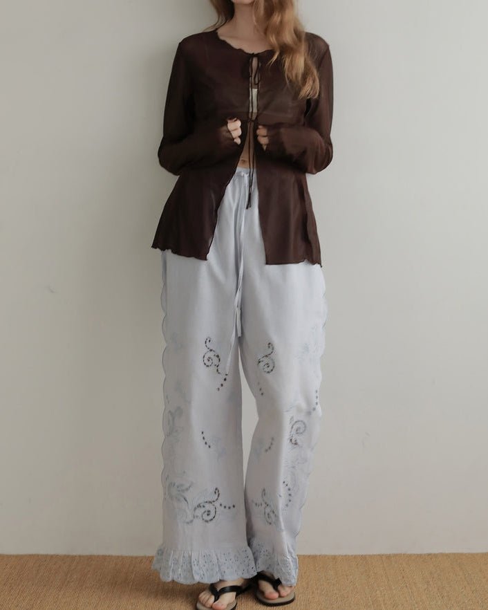 【anuke 2027 SS】Sheer Tulle Cardigan - 4月下旬頃発送 - Champdelarose